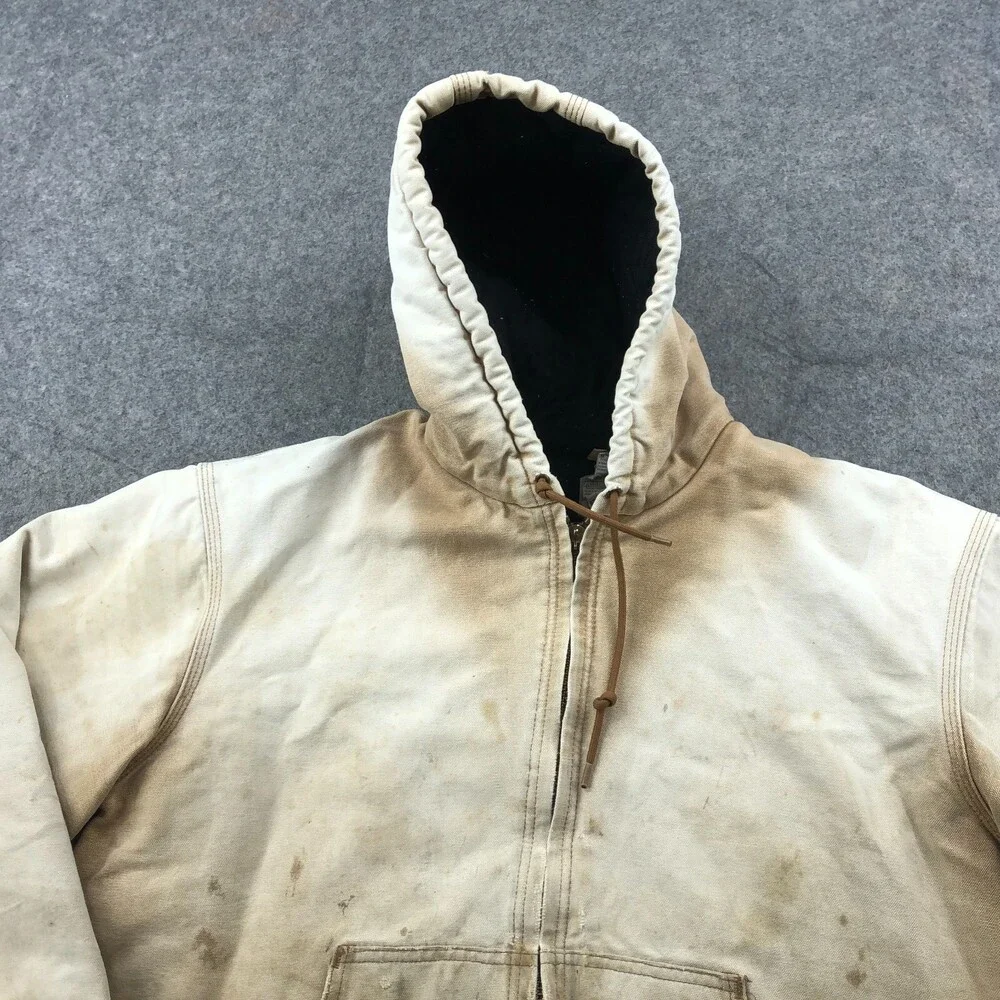 Vintage Carhartt Jacket Mens XL J140 BRN Canvas Worn Distresed Faded Thrashed